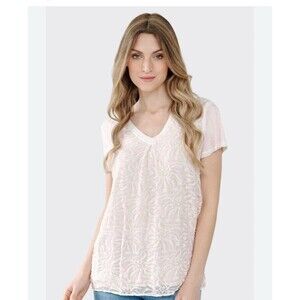 Gretty Zueger Womens Pullover Top Size M Light Pink